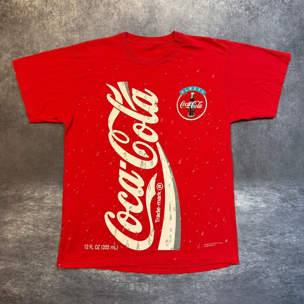 Vintage 1994 Coca-Cola Always Red Graphic T-Shirt Mens Large 12 FL OZ Soda Promo